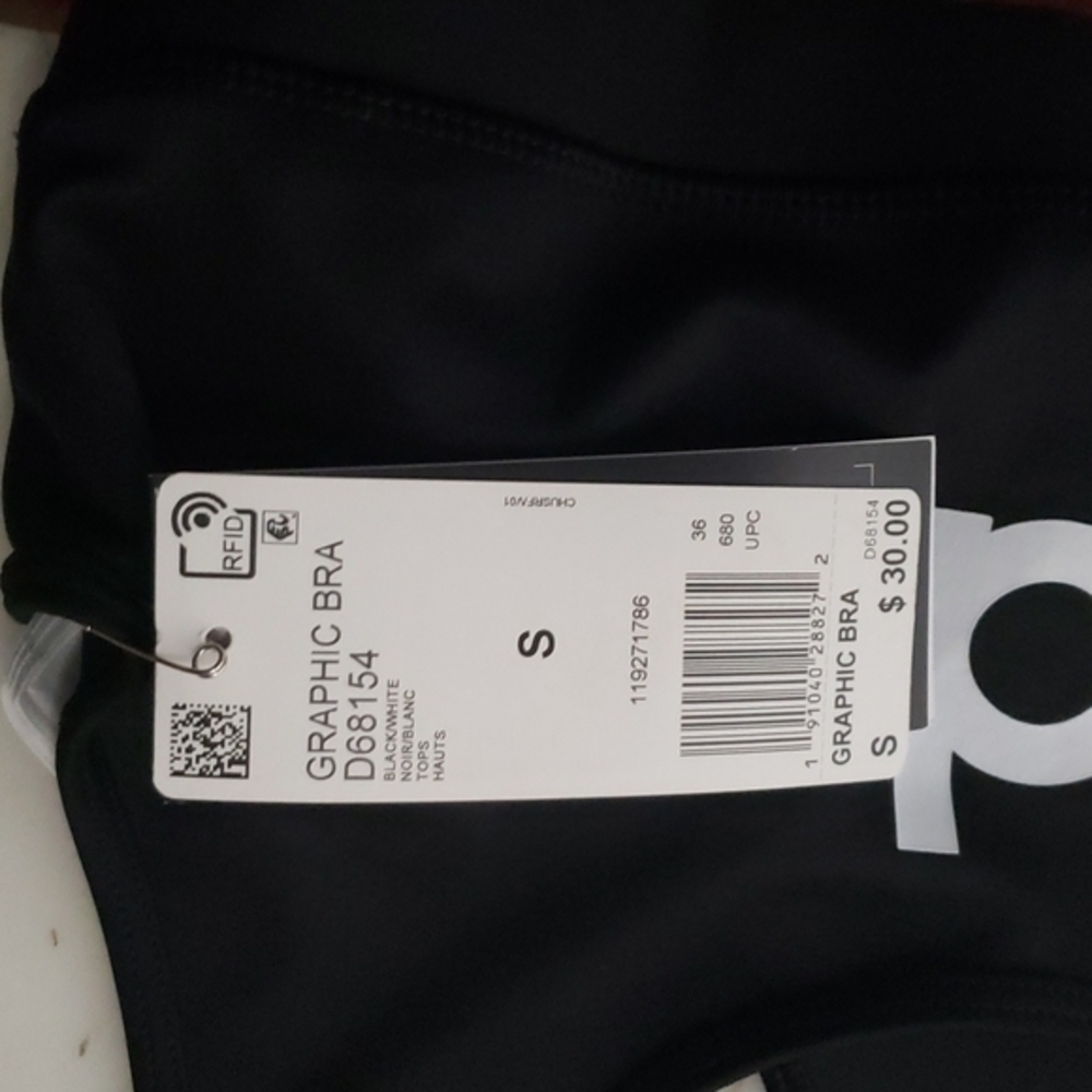 NWT ADIDAS BLK GRAPHIC SPORTS BRA SIZE‎ SMALL - Picture 7 of 7